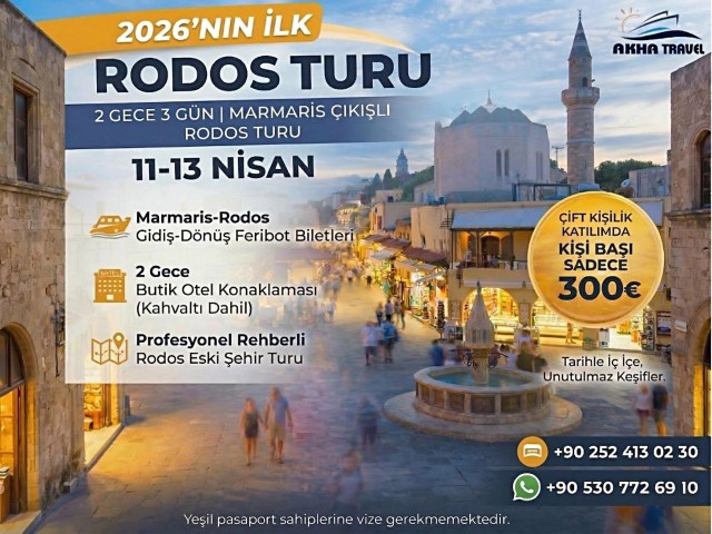 Rodos Turu 2 Gece 3 Gün | Marmaris Çıkışlı Rodos Turu